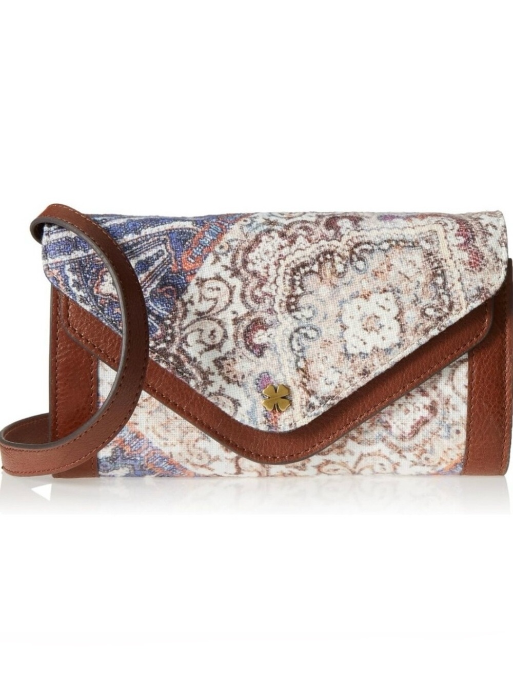 The Lucky Brand NWT Love Cotton Crossbody Wallet colorful patterned fabric